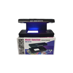 AD-818 PRO Fake Note Detector showing UV light revealing security threads on currency