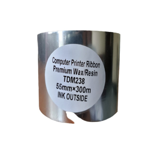PREMIUM WAX 55MM/300M PRO Barcode Ribbon – Thermal Transfer Roll for Industrial Label Printers