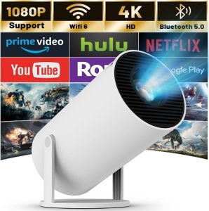 .Android Smart Projector HY300 4K Home Theatre Wi-Fi Bluetooth portable Projector