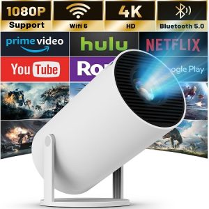 .Android Smart Projector HY300 4K Home Theatre Wi-Fi Bluetooth portable Projector